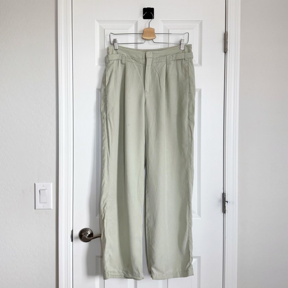Free People Falling Out Straight Leg Trouser in Alfalfa Size 4 - Picture 2 of 13